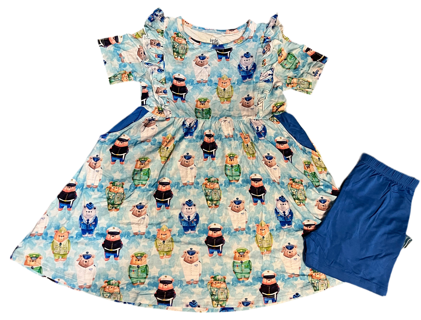Thank You For Your Service Bamboo Peplum/Shorts Set from Birdie Bean