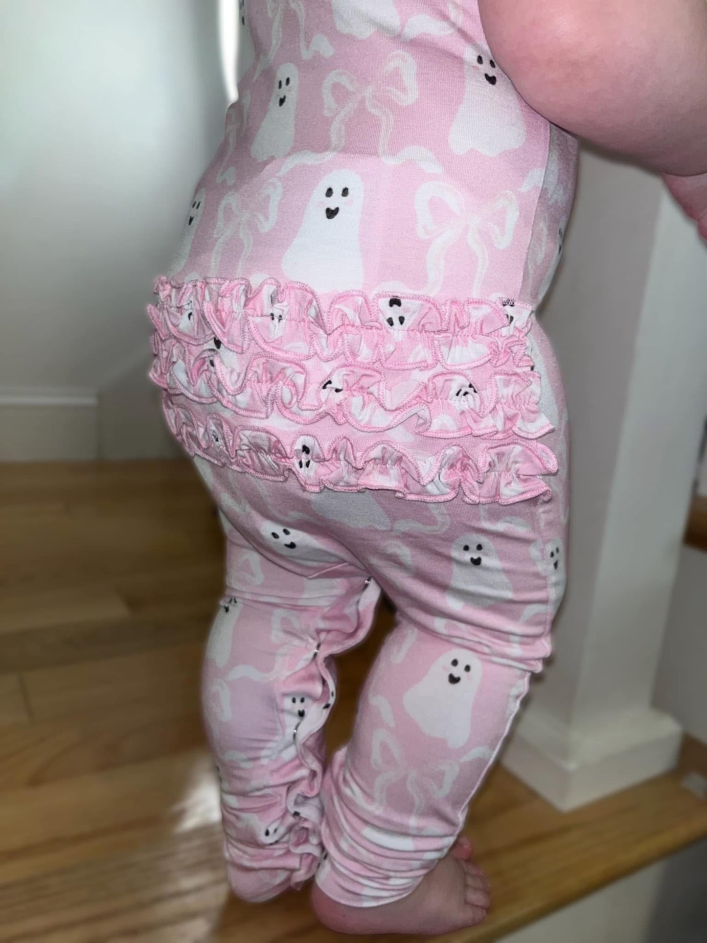 Boos & Bows Bamboo Henley Flutter Sleeve Romper from Little Snuggles