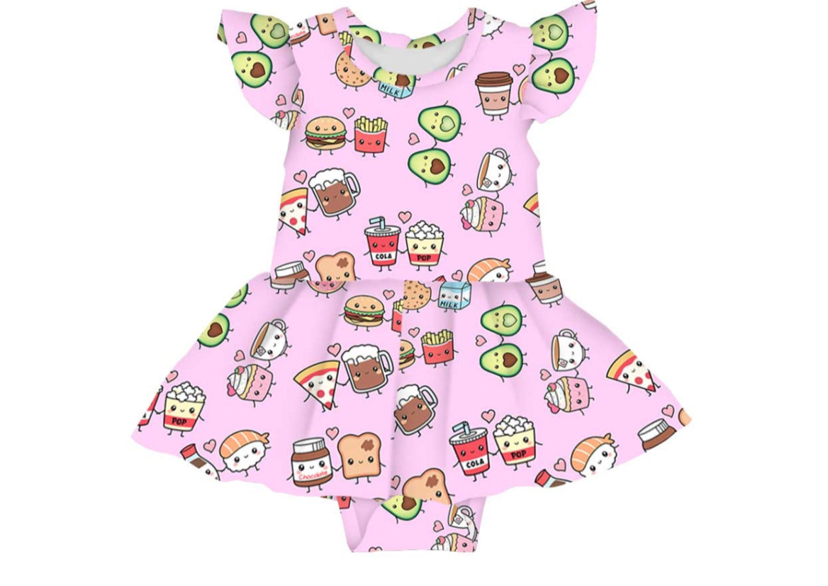 Perfect Match Bamboo Twirl with Bodysuit and Matching Bow from Little Snuggles *NO BOW*