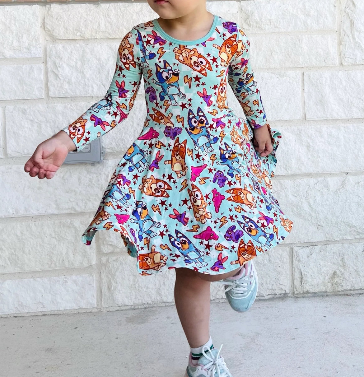 Lightning Heeler Long Sleeve Bamboo Twirl from Ceddy & Ria