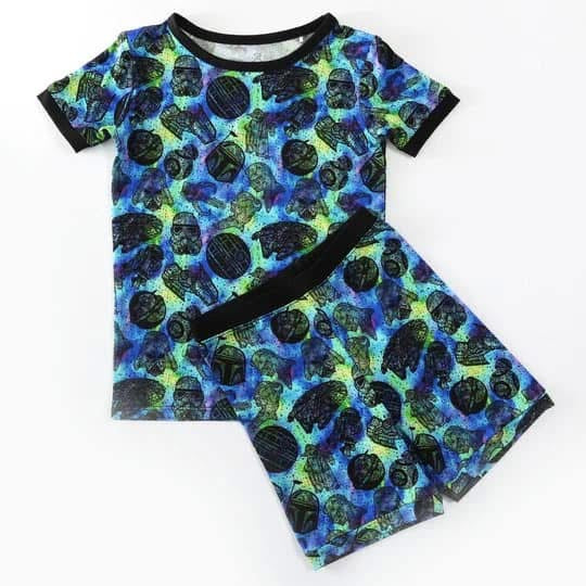 Little Snuggles- Bamboo Galaxy Wars Short Lounge Set