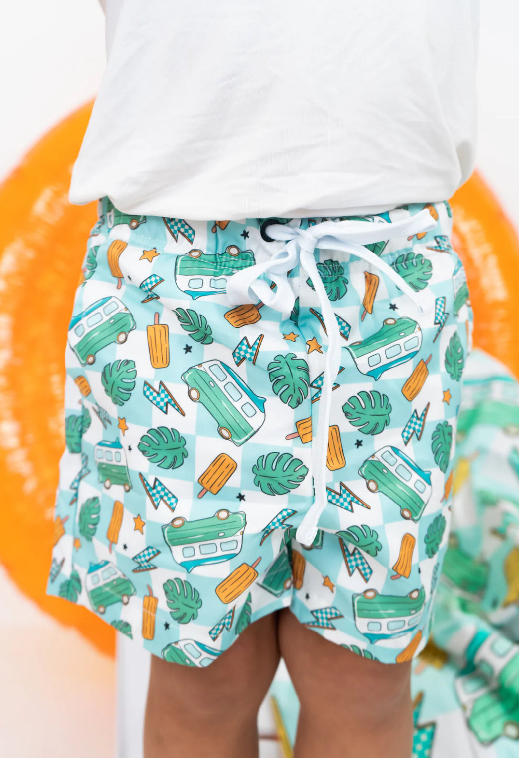 Dream Big Little Co- Checked Out for Summer Swim Trunks