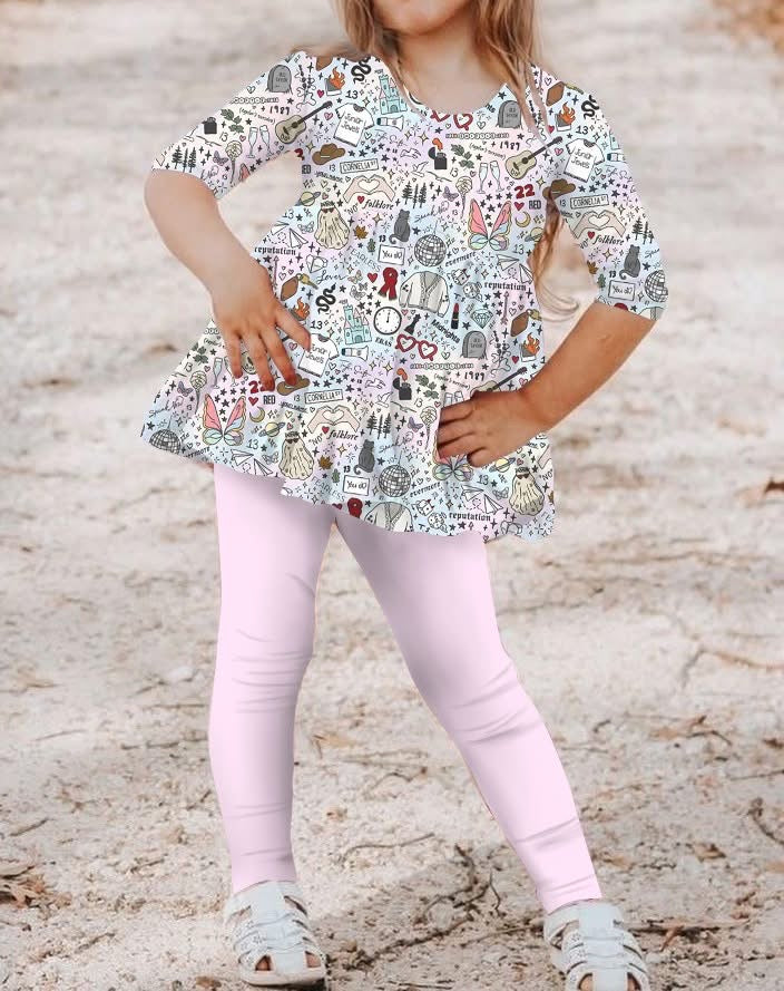 On Tour Bamboo Peplum and Leggings Set from Little Snuggles