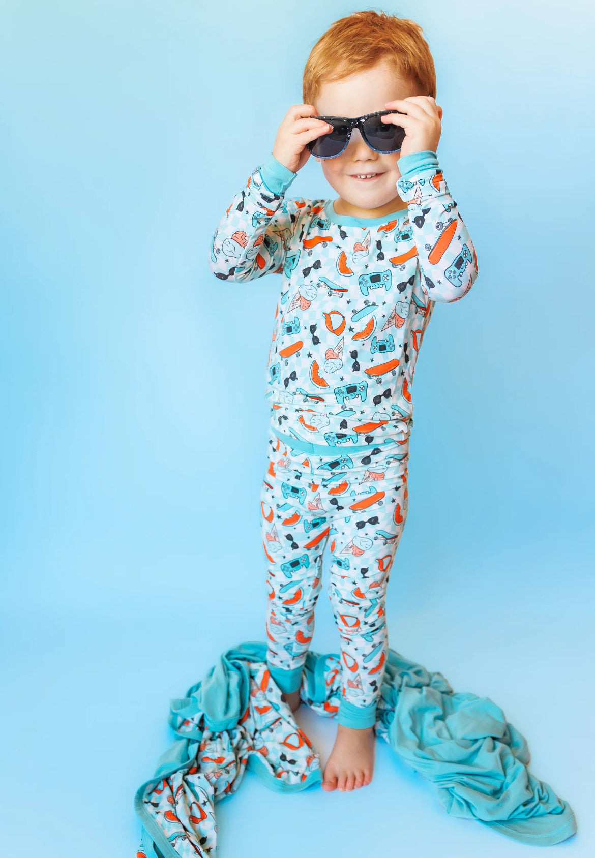 Waves + Shades Checkered Bamboo Lounge Set from Dream Big Little Co.