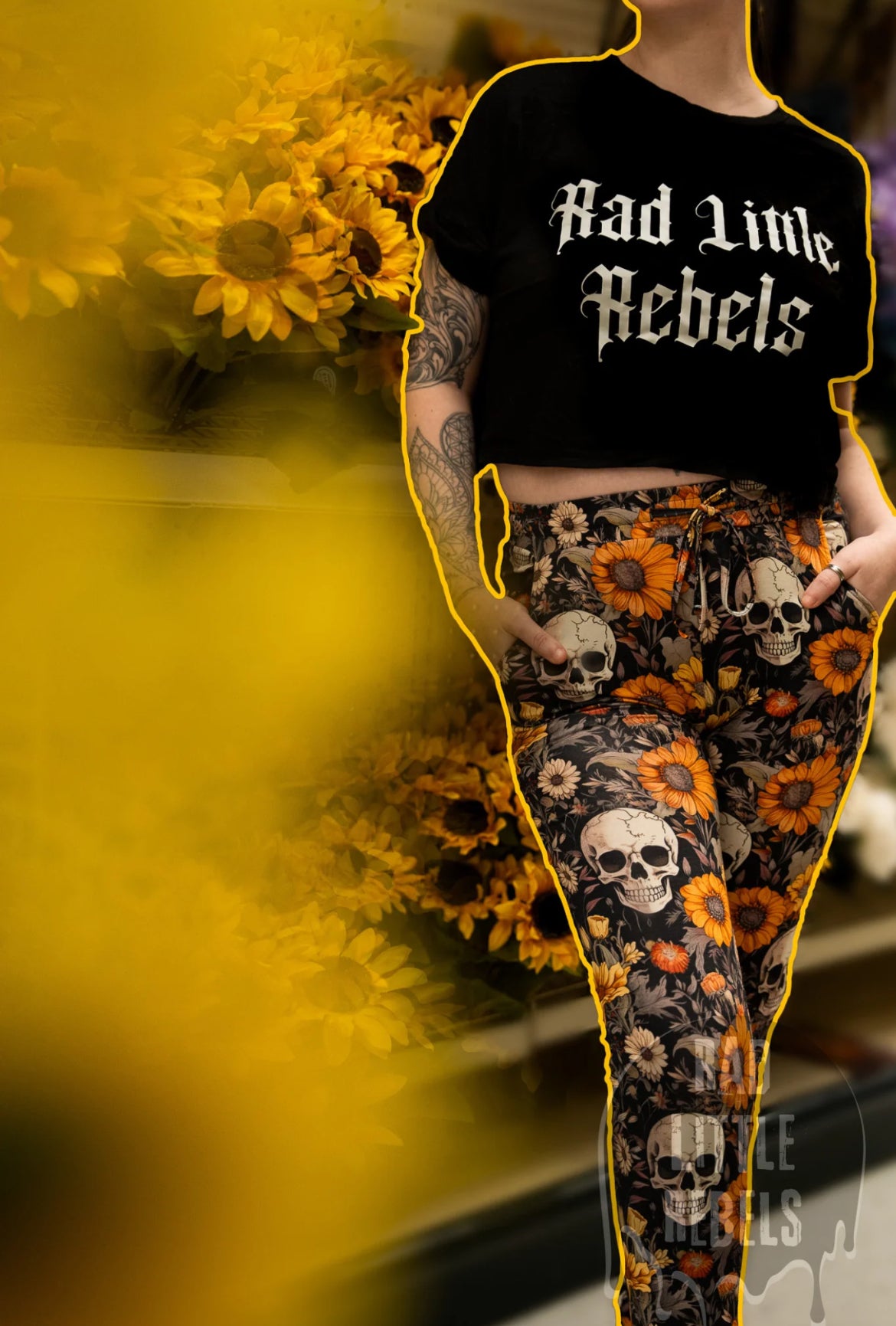 Rad Little Rebels- Sunflower Decay Mama Joggers