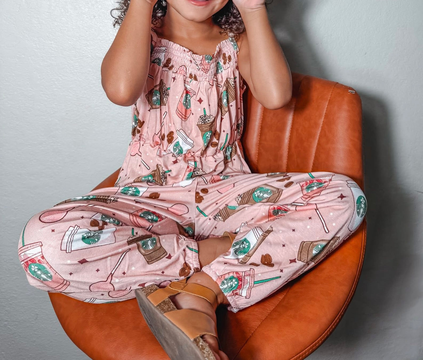 Little Snuggles Pink Drink Bamboo Romper