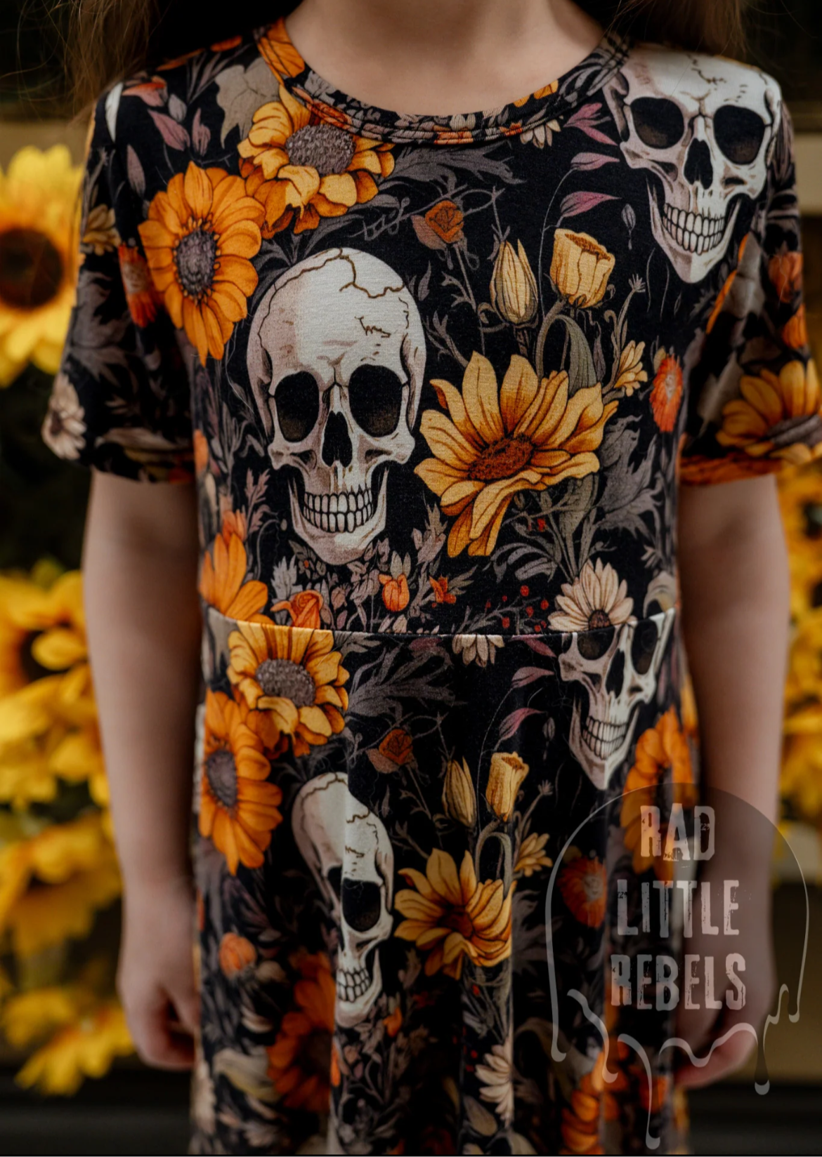 Rad Little Rebels- Sunflower Decay Twirl Dress