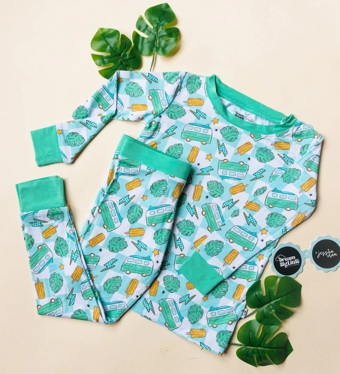 Checked Out for the Summer Bamboo Lounge Set from Dream Big Little Co.