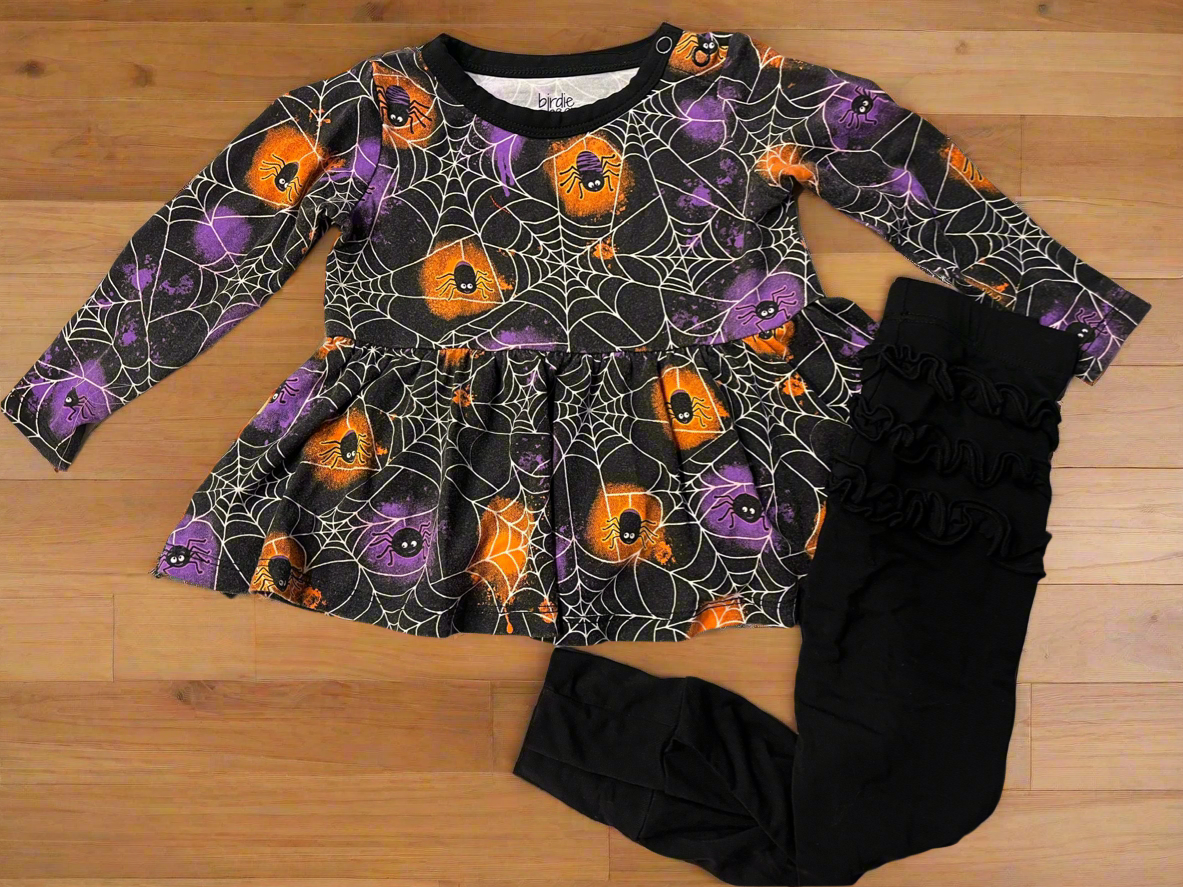6/12 Glow in the Dark Halloween Bamboo Peplum Set