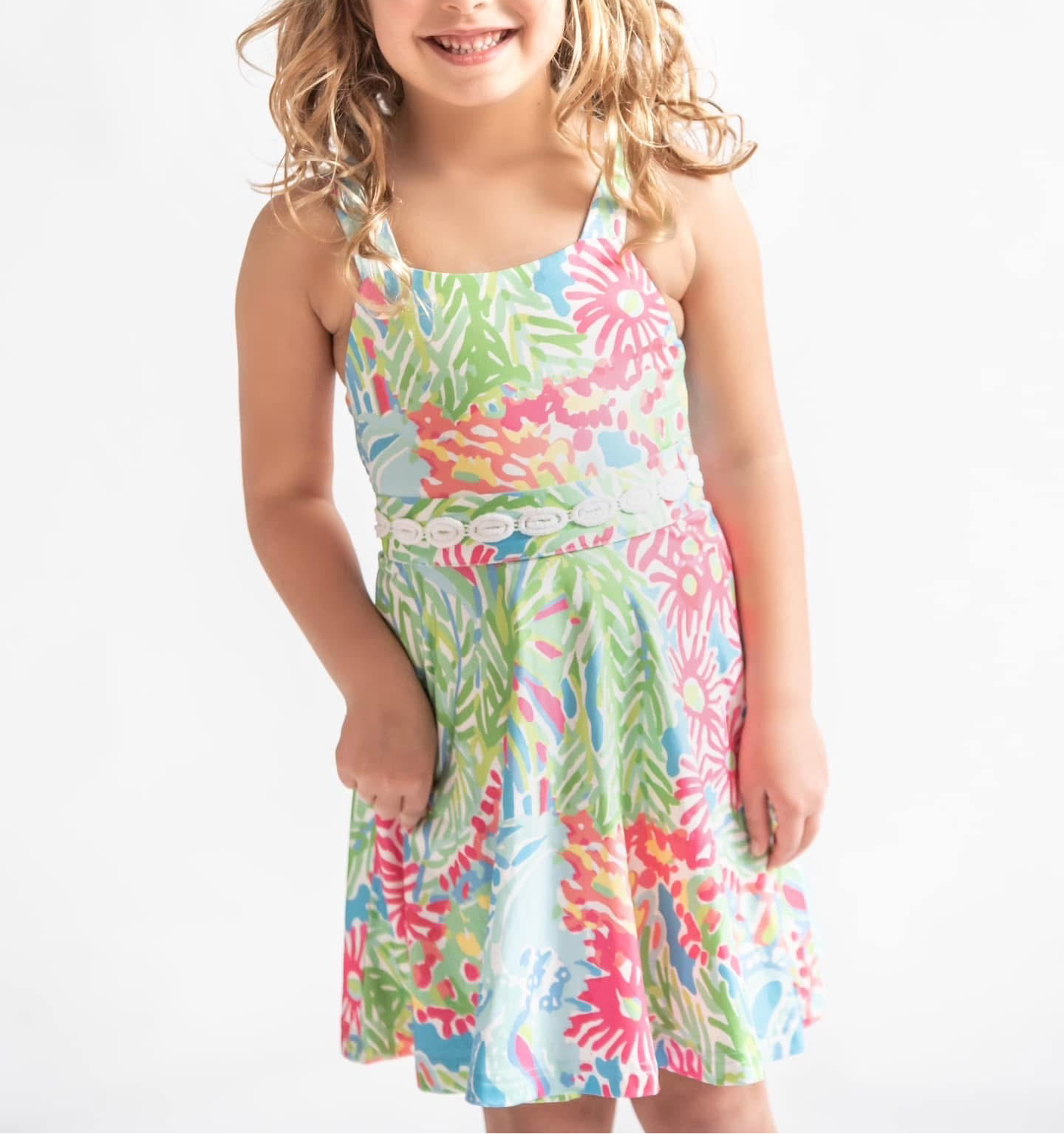 2T Flowers Summer Girls Sleeveless Twirl Dress & Matching Bummies from Charlie’s Project
