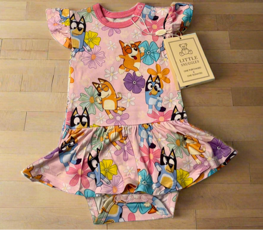 Little Snuggles- Bamboo Flutter Twirl Dress with Bodysuit *no bow*