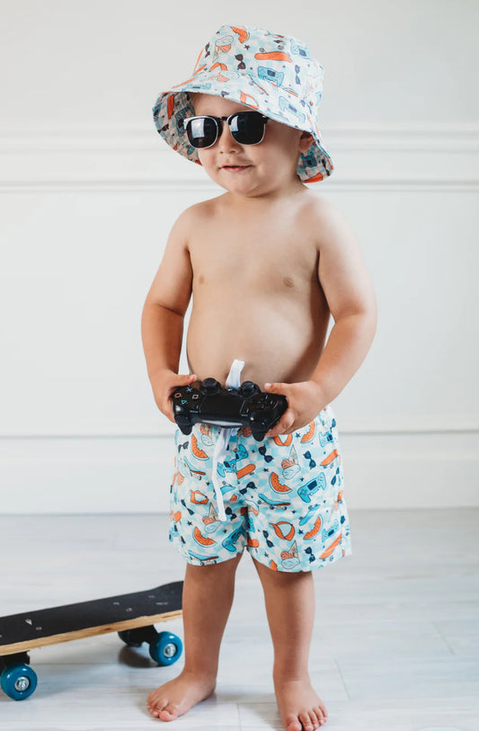Dream Big Little Co- Waves + Shades Swim Trunks