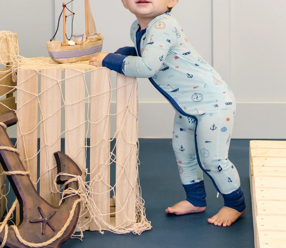 Larkspur- Nautical Bamboo Zippy