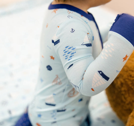 Larkspur- Nautical Bamboo Zippy