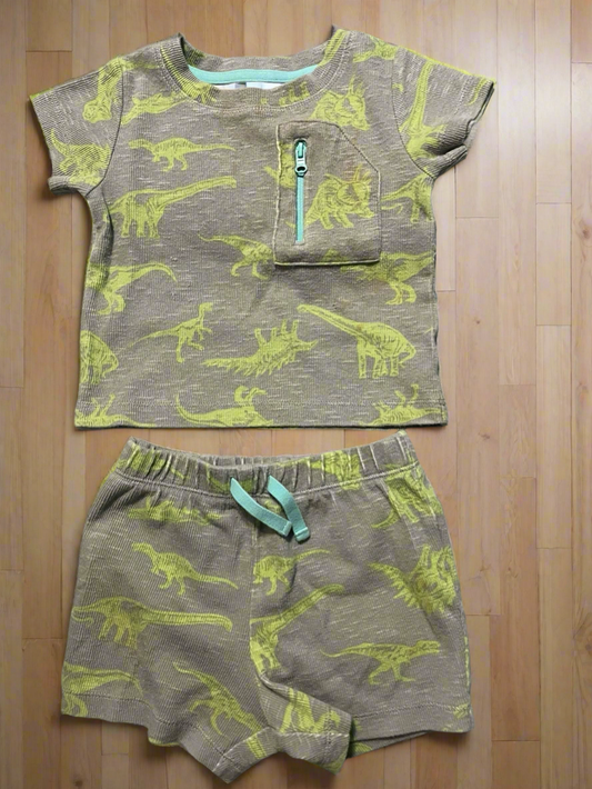 12m Dino shirt and shorts set