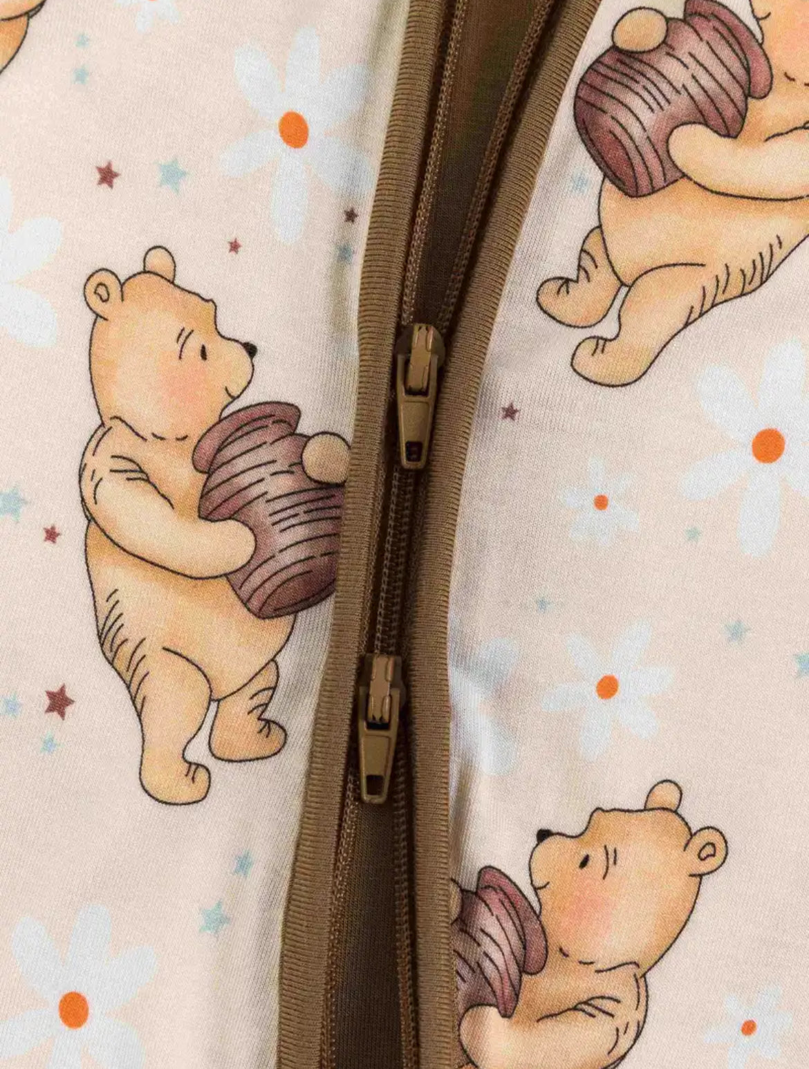 PB & Jams- Hunny Bear Floral Brown Bamboo Zippy