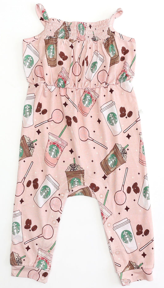 Little Snuggles Pink Drink Bamboo Romper