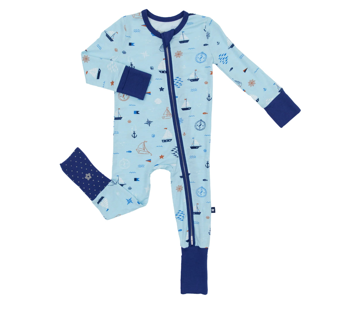 Larkspur- Nautical Bamboo Zippy