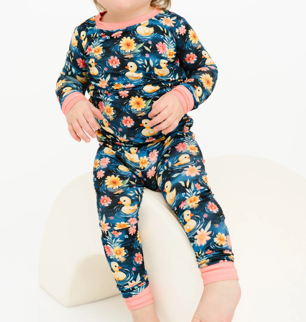 Little One Shop- Duckling Bloom Bamboo Short Sleeve Lounge Set