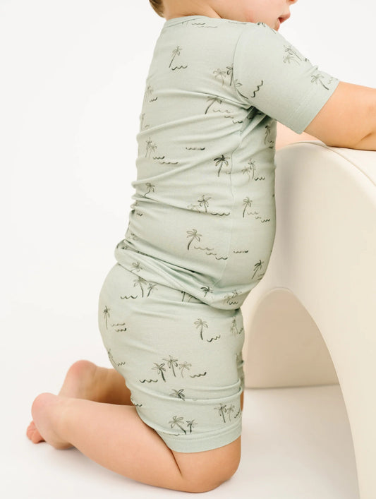 Little One Shop- Palm Breeze Bamboo Shorts Set