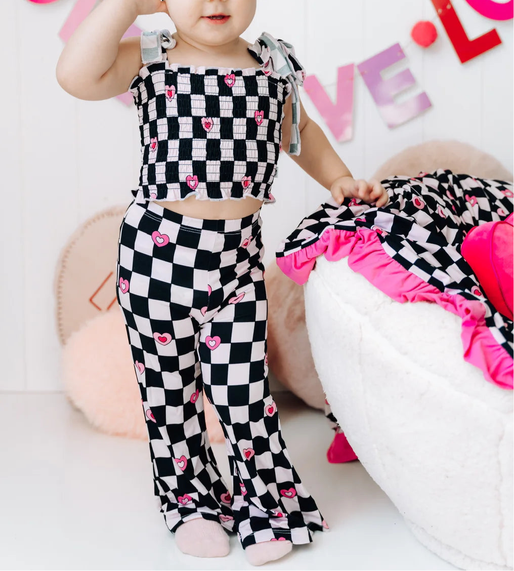 Dream Big Little Co- Check Yes Juliet Bamboo Flared Smoked Set