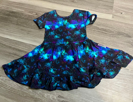 Galaxy Bamboo Twirl with Bodysuit from Little Frugals