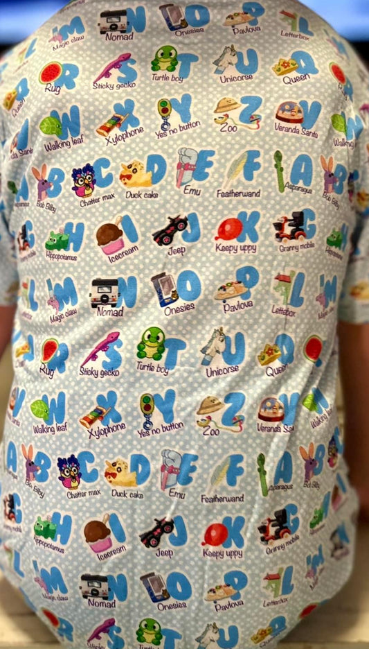 Bamboo Blue Pup Alphabet PJs