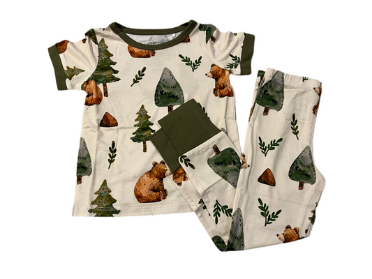 Little Snuggles- Woodland Bears Bamboo Long Sleeve Lounge Set