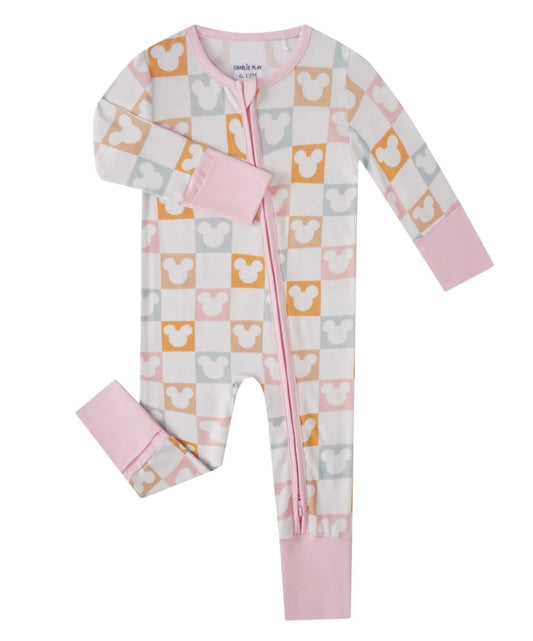 Charlie Play-Pastel Checkers Mouse Ears Bamboo Zippy