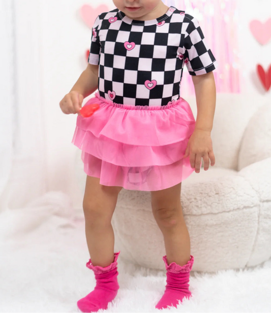 Dream Big Little Co- Check Yes Juliet Bamboo Tutu Bodysuit Dress