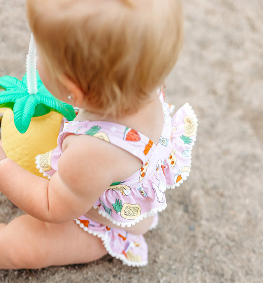 Poolside Party Ruffle Two Piece Swimsuit from Dream Big Little Co.