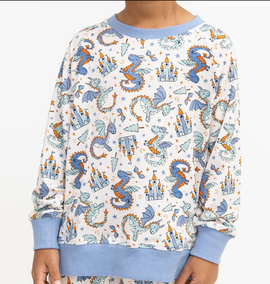 Monkeeroos- Dragon French Terry Bamoo Blend Crew Neck Sweatshirt