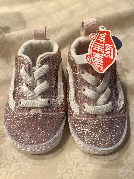 1c Old Skool Glitter Vans Crib Shoes