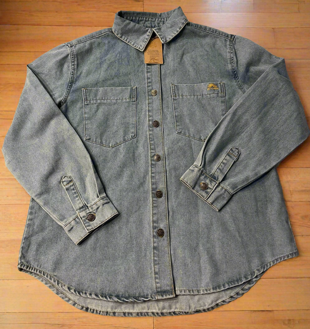 Salty Shreds Men’s Denim Shirt NWT