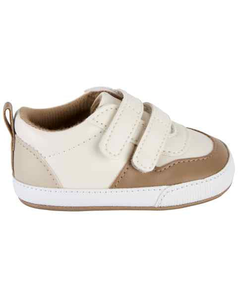 3/6m Oshkosh Baby Boy Beige Sneaker Crib Shoes NWT