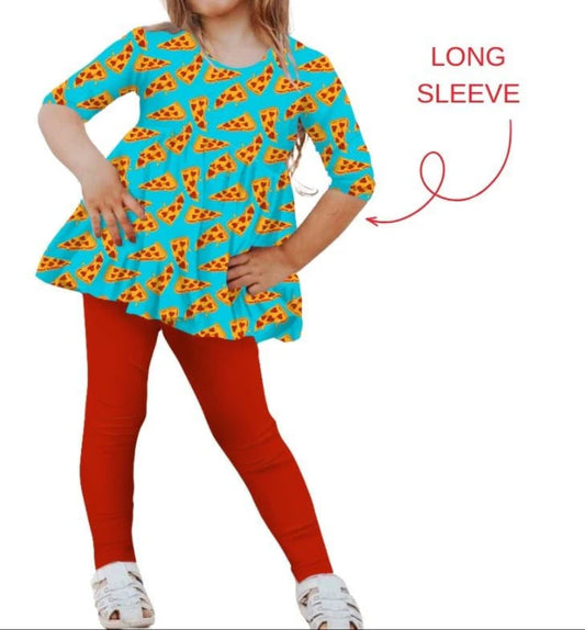 Pizza My Heart Peplum & Leggings Set from Little Snuggles