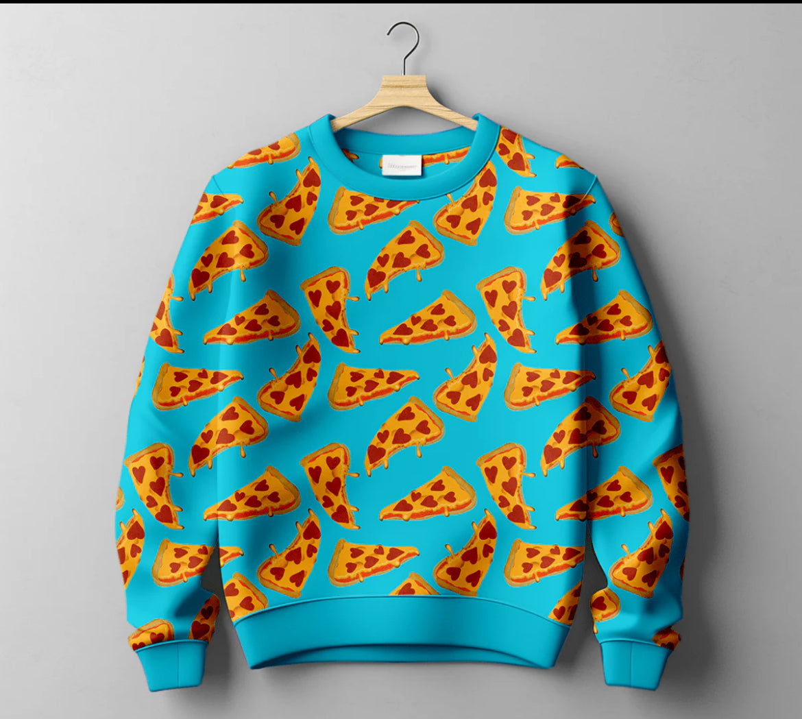 Pizza My Heart French Terry Bamboo Crewneck from Little Snuggles