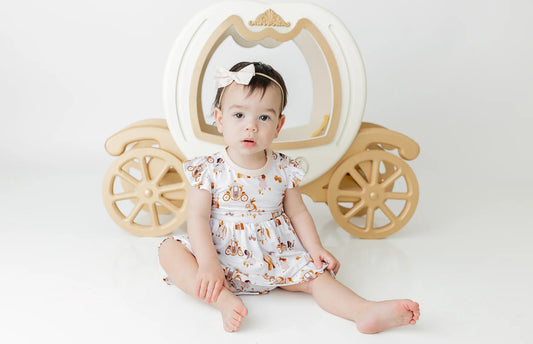 Lama Littles-Bamboo Princess Flutter Sleeve Dress with Snap Button Bodysuit