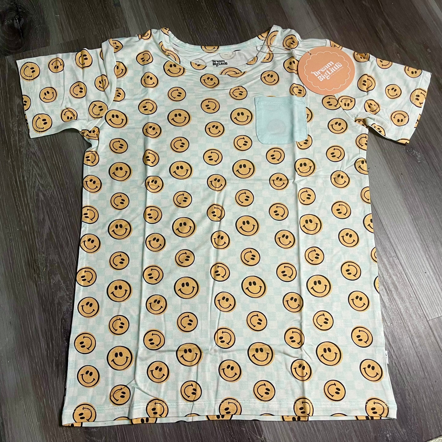 Happy Checkers Bamboo Pocket Tee from Dream Big Little Co.
