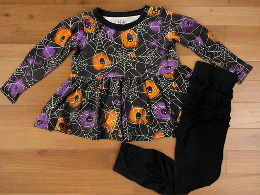 6/12 Glow in the Dark Halloween Bamboo Peplum Set