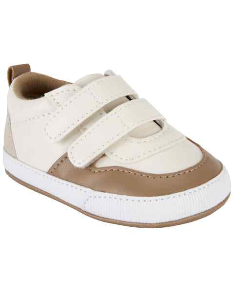 3/6m Oshkosh Baby Boy Beige Sneaker Crib Shoes NWT